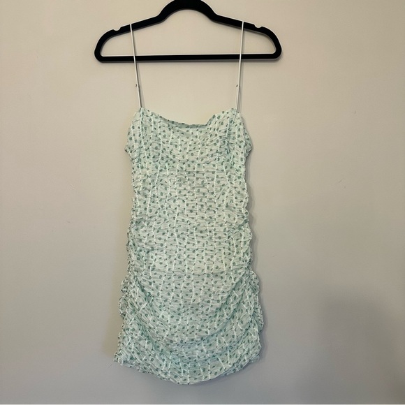 NWT For Love and Lemons Drea Mini Dress Sz Medium Green Party Formal Spring - Picture 4 of 14